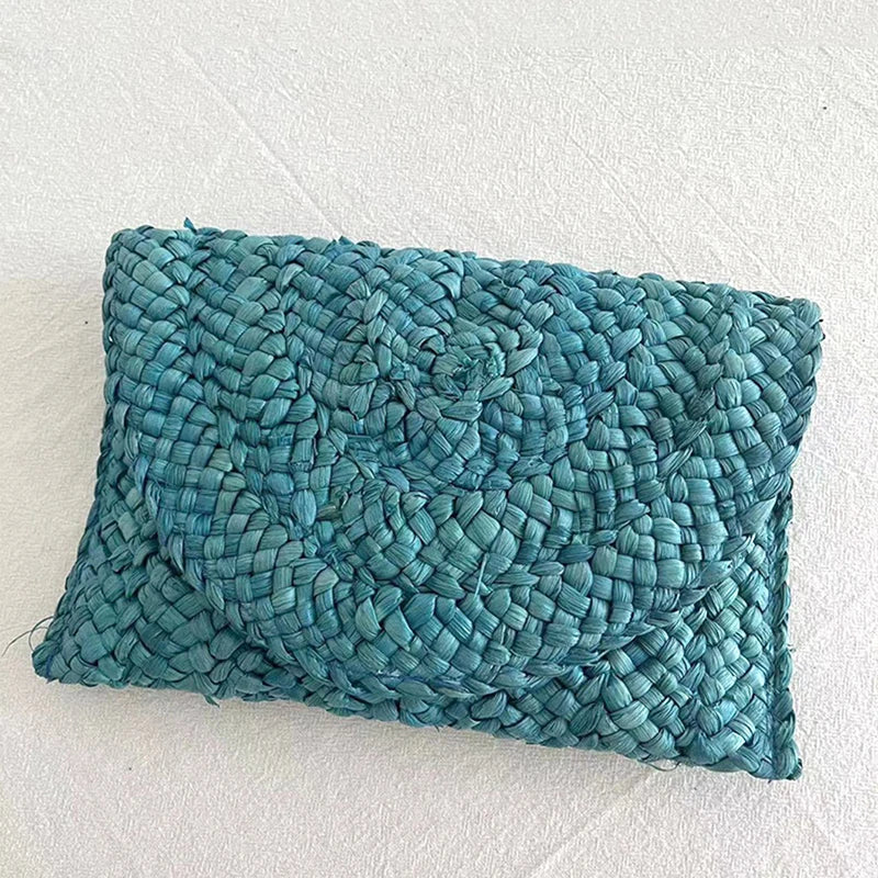 Summer Beach Bags For Women Handmade Straw Envelope Crossbody Bag Braided Shoulder Messenger Bag Vacation Woven Handbag