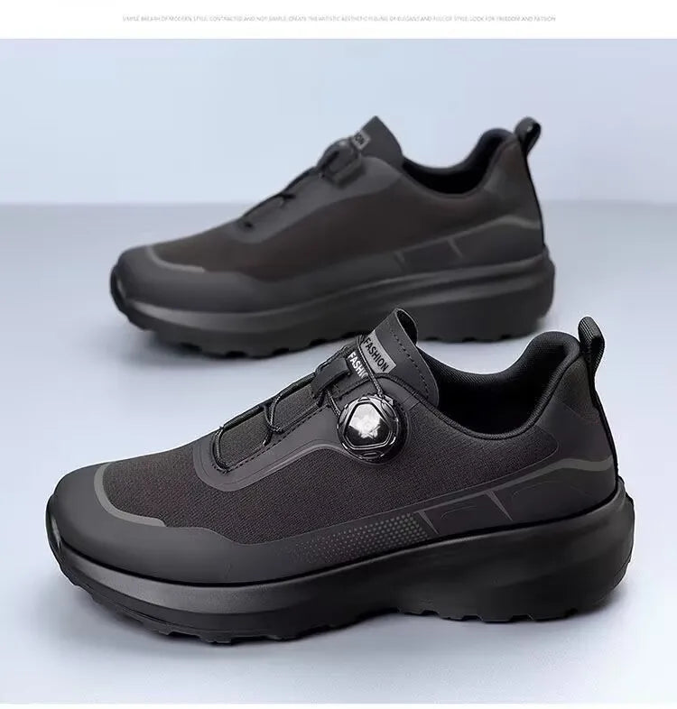 Men's Shoes 2025 Spring Platform Rotating Button Sports Trendy Shoes Men's Mountaineering Outdoor Soft-soled Sports Shoes
