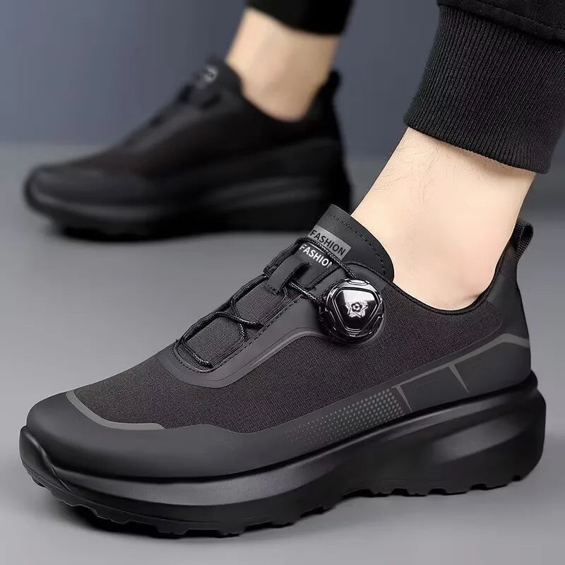 Men's Shoes 2025 Spring Platform Rotating Button Sports Trendy Shoes Men's Mountaineering Outdoor Soft-soled Sports Shoes