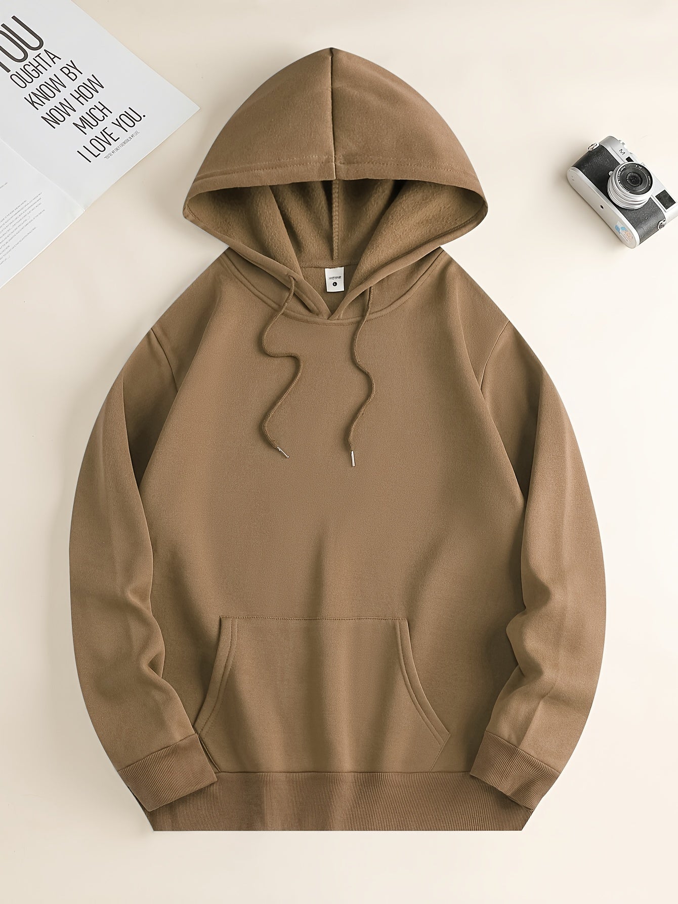 Hoodies For Men, 'Love And Peace' Graphic Print Hoodie, Men’s Casual Pullover Hooded Sweatshirt With Kangaroo Pocket For Spring Fall, As Gifts