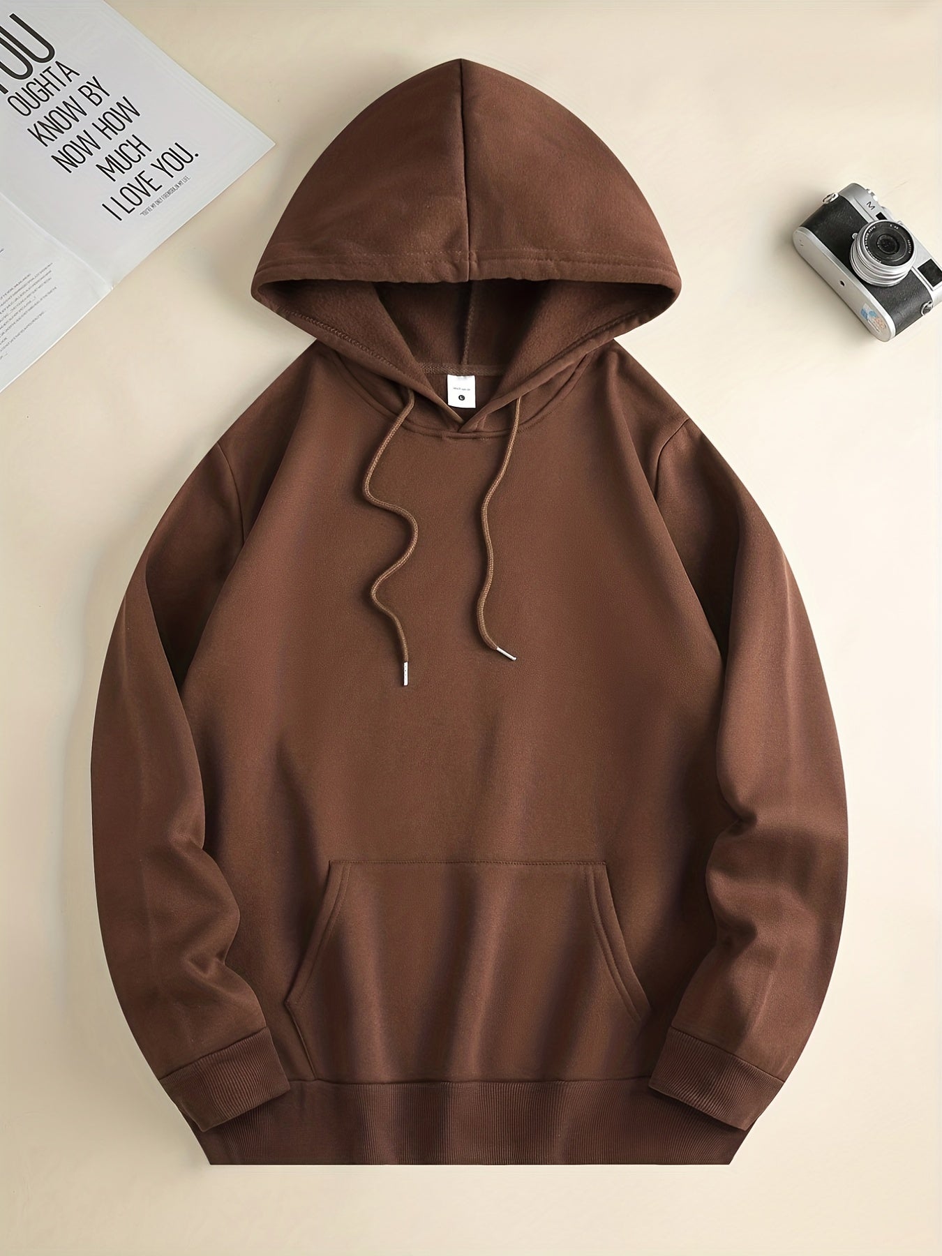 Hoodies For Men, 'Love And Peace' Graphic Print Hoodie, Men’s Casual Pullover Hooded Sweatshirt With Kangaroo Pocket For Spring Fall, As Gifts