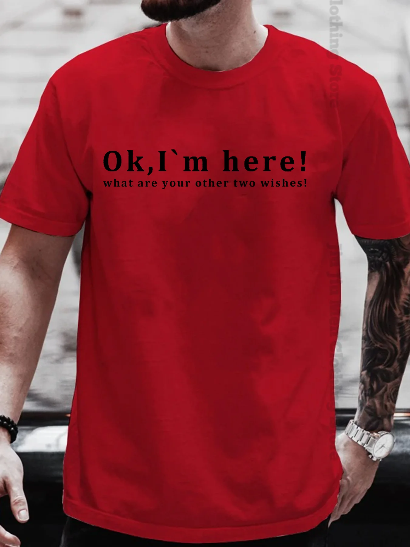 Summer Men's T-Shirt fashion Fun Shirt " OK, I`M Here! "   Casual Loose Short Sleeved TShirt unisex Harajuku Tshirts Oversized T