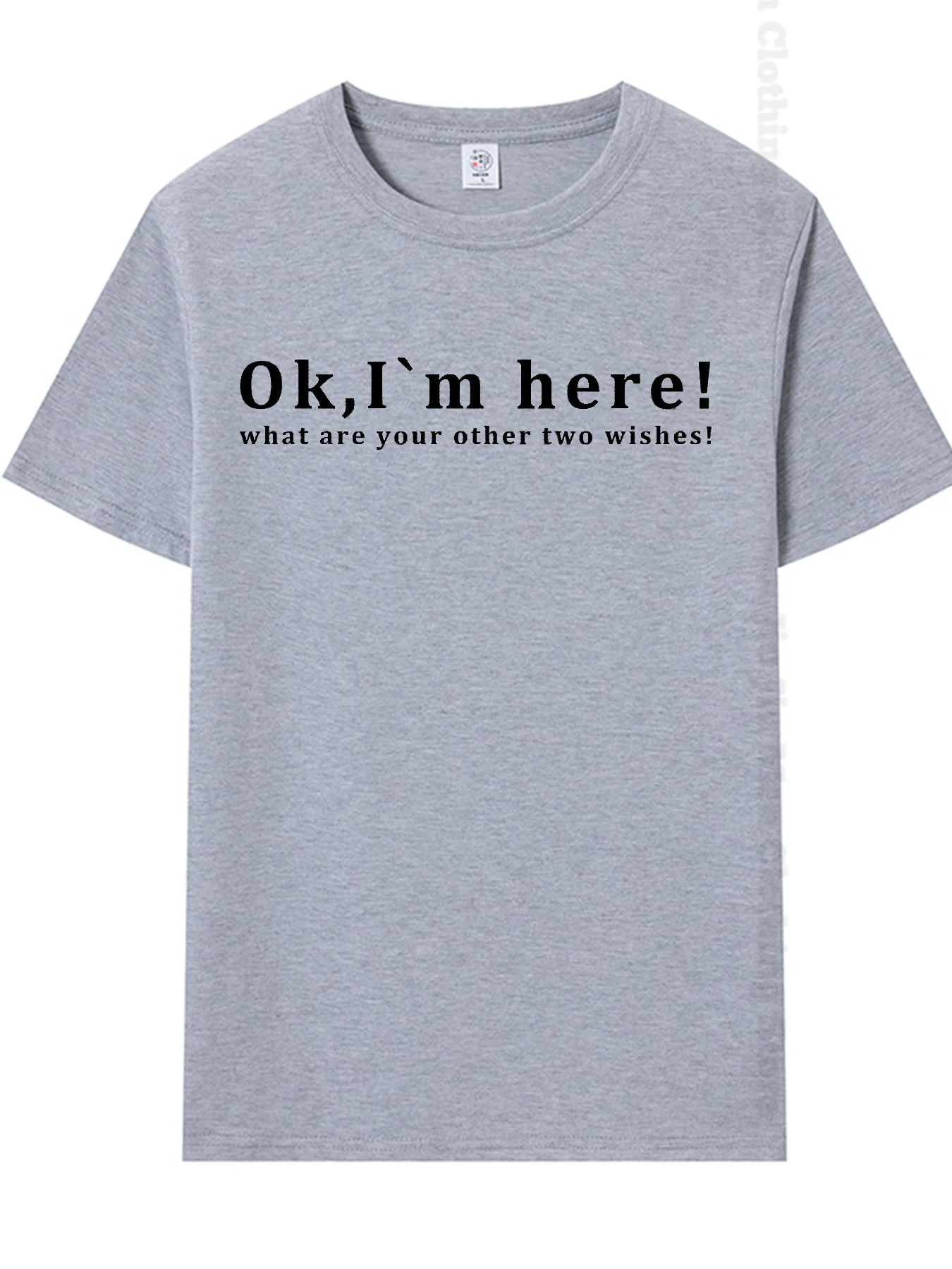 Summer Men's T-Shirt fashion Fun Shirt " OK, I`M Here! "   Casual Loose Short Sleeved TShirt unisex Harajuku Tshirts Oversized T