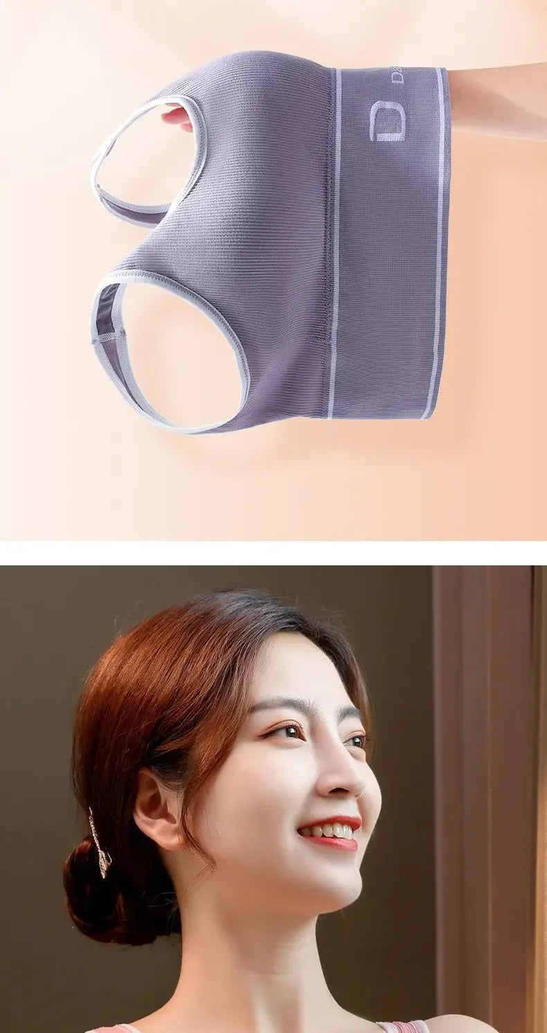 Sports Vest Women Gather Without Steel Ring Shockproof Underwear, Tube Top, Outer Wear, All-match U-shaped Beautiful Back, Big