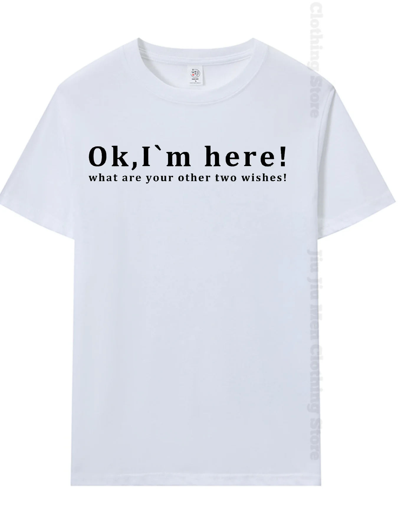 Summer Men's T-Shirt fashion Fun Shirt " OK, I`M Here! "   Casual Loose Short Sleeved TShirt unisex Harajuku Tshirts Oversized T