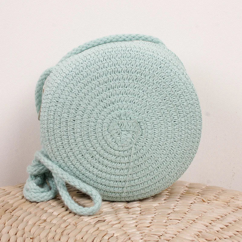Summer Woven Straw Crossbody Bags for Women Fashion Round Handmade Rattan Beach Small Handbag Travel Female Shoulder Bag