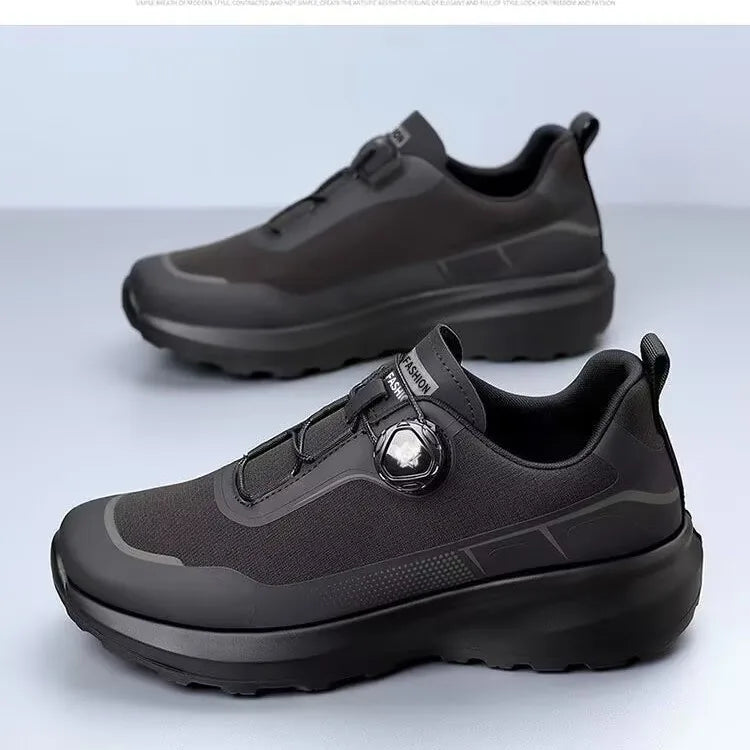 Men's Shoes 2025 Spring Platform Rotating Button Sports Trendy Shoes Men's Mountaineering Outdoor Soft-soled Sports Shoes