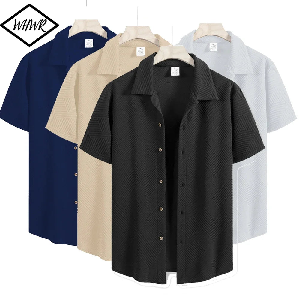 Men's Casual T-Shirt Summer Lightweight T Shirt Comfortable Beach Solid Color Breathable TShirts Fashion Daily Loose Shirt Tops