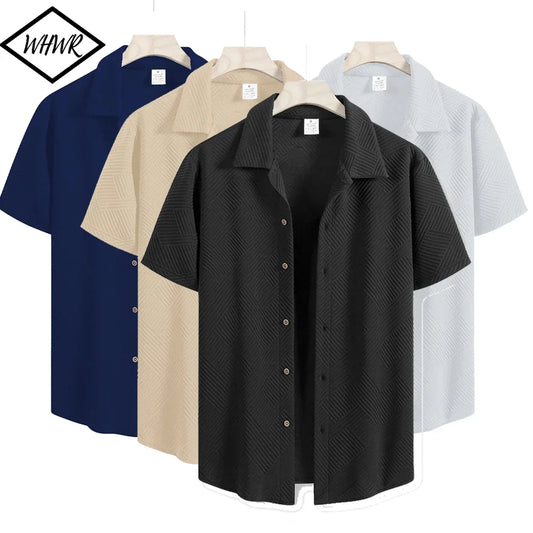 Men's Casual T-Shirt Summer Lightweight T Shirt Comfortable Beach Solid Color Breathable TShirts Fashion Daily Loose Shirt Tops