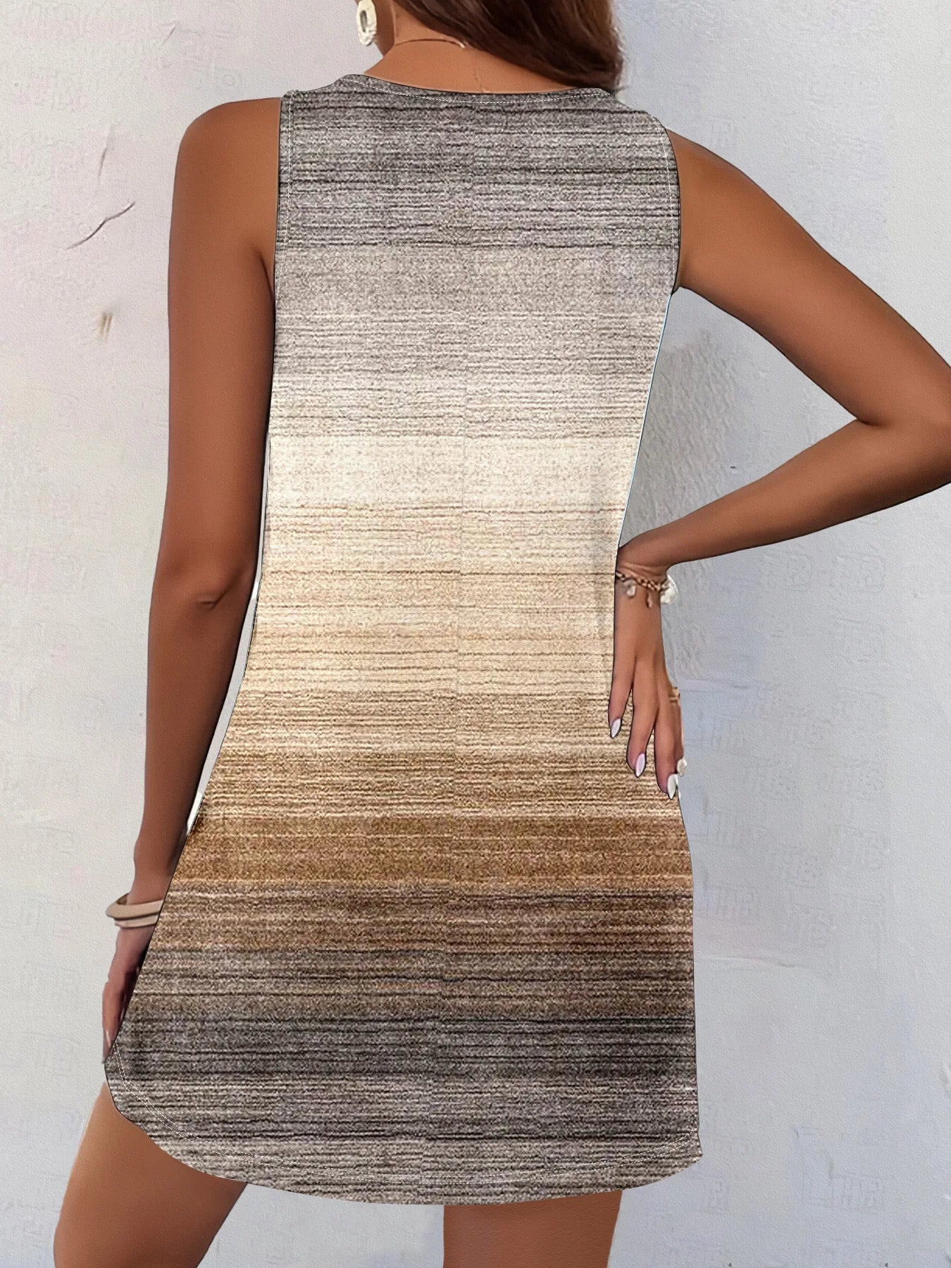 Summer Vacation Dress for Women Bohemian V Neck Sleeveless Printed Beach Dress Summer Dress Dress for Women Vestido Feminino