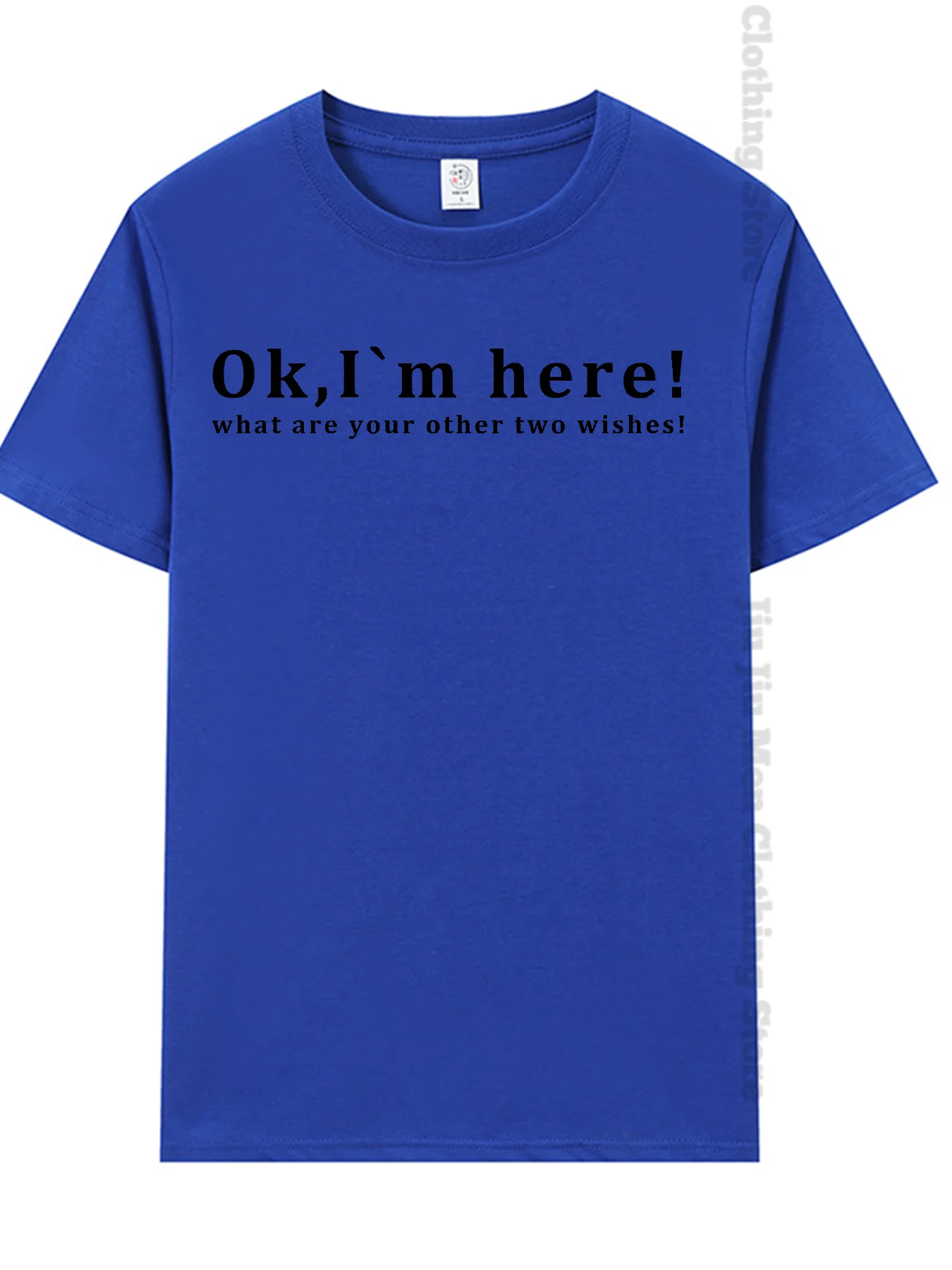 Summer Men's T-Shirt fashion Fun Shirt " OK, I`M Here! "   Casual Loose Short Sleeved TShirt unisex Harajuku Tshirts Oversized T