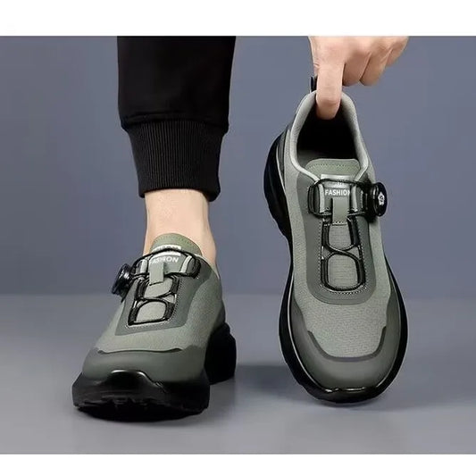 Men's Shoes 2025 Spring Platform Rotating Button Sports Trendy Shoes Men's Mountaineering Outdoor Soft-soled Sports Shoes