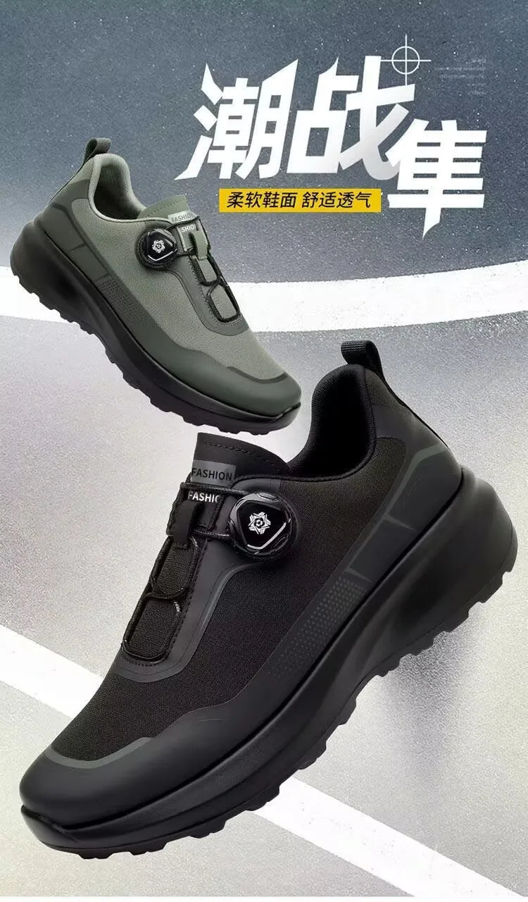 Men's Shoes 2025 Spring Platform Rotating Button Sports Trendy Shoes Men's Mountaineering Outdoor Soft-soled Sports Shoes