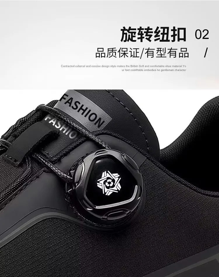 Men's Shoes 2025 Spring Platform Rotating Button Sports Trendy Shoes Men's Mountaineering Outdoor Soft-soled Sports Shoes