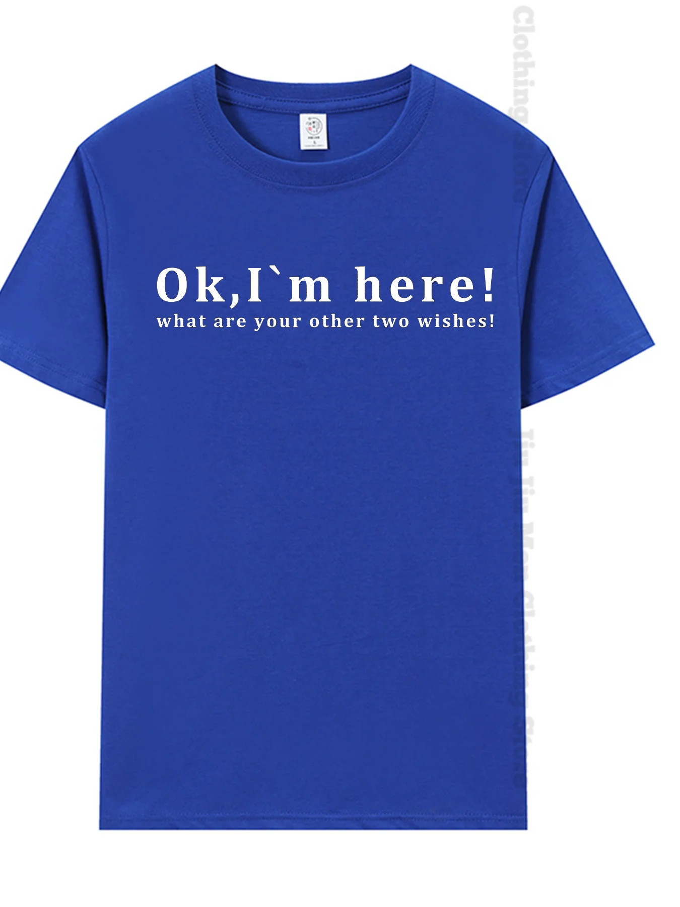 Summer Men's T-Shirt fashion Fun Shirt " OK, I`M Here! "   Casual Loose Short Sleeved TShirt unisex Harajuku Tshirts Oversized T