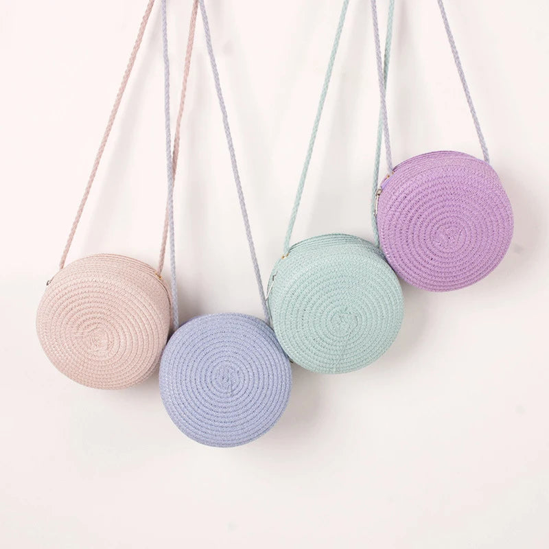 Summer Woven Straw Crossbody Bags for Women Fashion Round Handmade Rattan Beach Small Handbag Travel Female Shoulder Bag