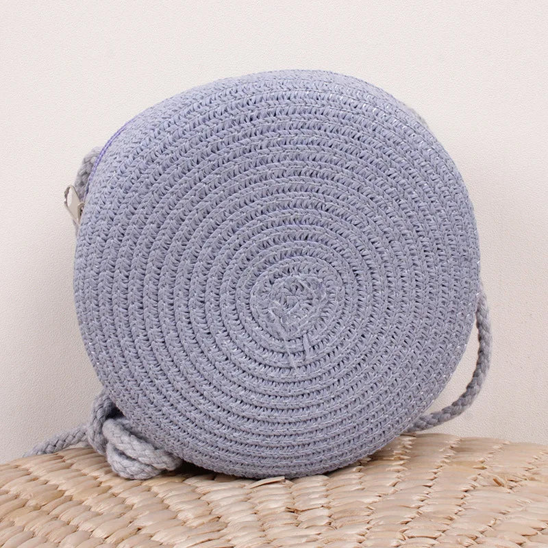 Summer Woven Straw Crossbody Bags for Women Fashion Round Handmade Rattan Beach Small Handbag Travel Female Shoulder Bag