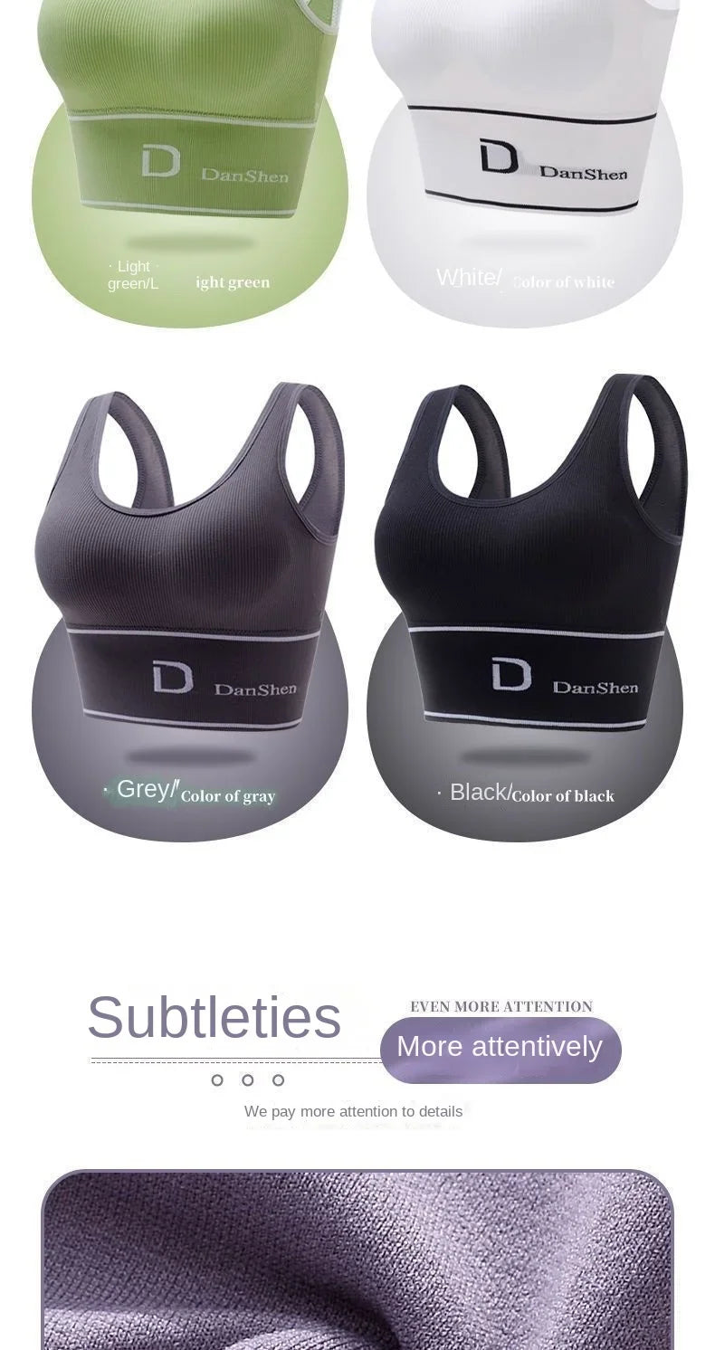 Sports Vest Women Gather Without Steel Ring Shockproof Underwear, Tube Top, Outer Wear, All-match U-shaped Beautiful Back, Big