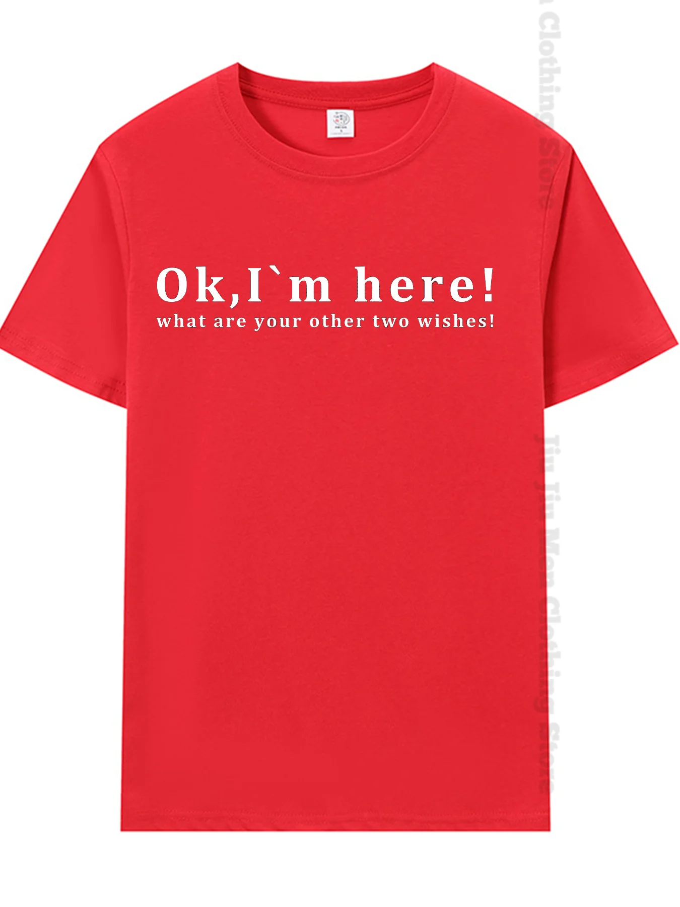 Summer Men's T-Shirt fashion Fun Shirt " OK, I`M Here! "   Casual Loose Short Sleeved TShirt unisex Harajuku Tshirts Oversized T