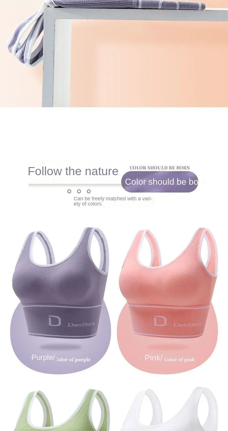 Sports Vest Women Gather Without Steel Ring Shockproof Underwear, Tube Top, Outer Wear, All-match U-shaped Beautiful Back, Big