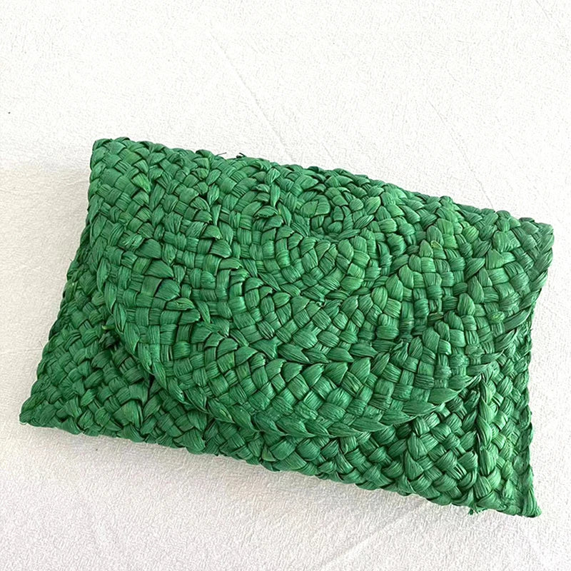 Summer Beach Bags For Women Handmade Straw Envelope Crossbody Bag Braided Shoulder Messenger Bag Vacation Woven Handbag