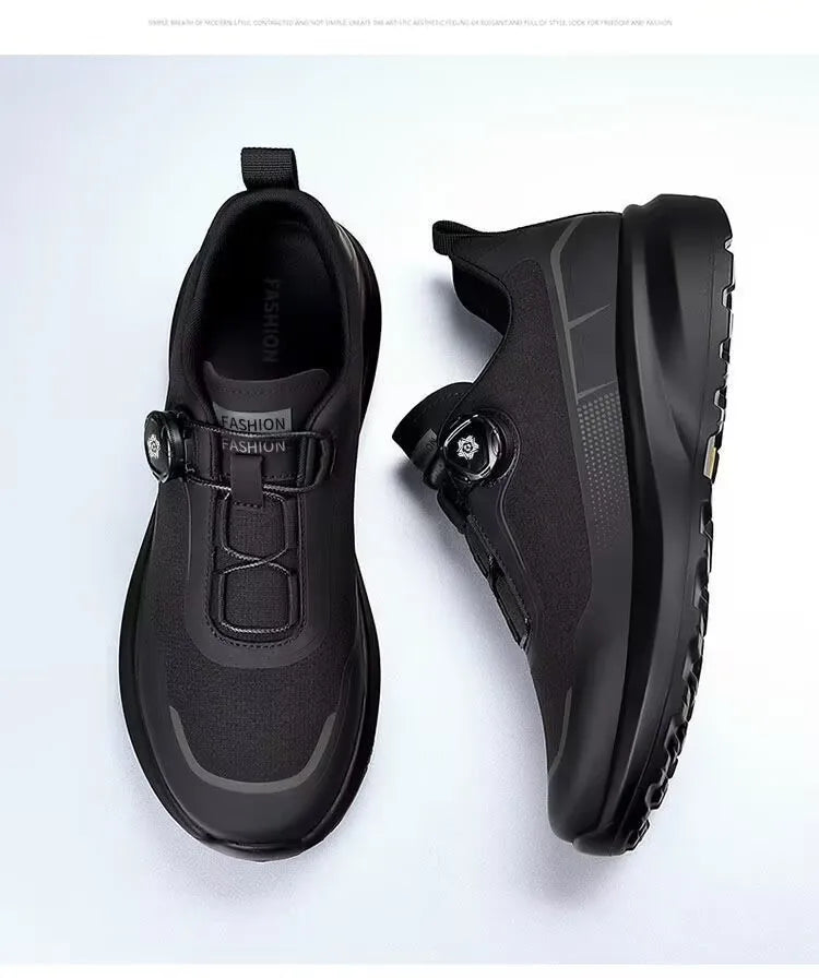 Men's Shoes 2025 Spring Platform Rotating Button Sports Trendy Shoes Men's Mountaineering Outdoor Soft-soled Sports Shoes