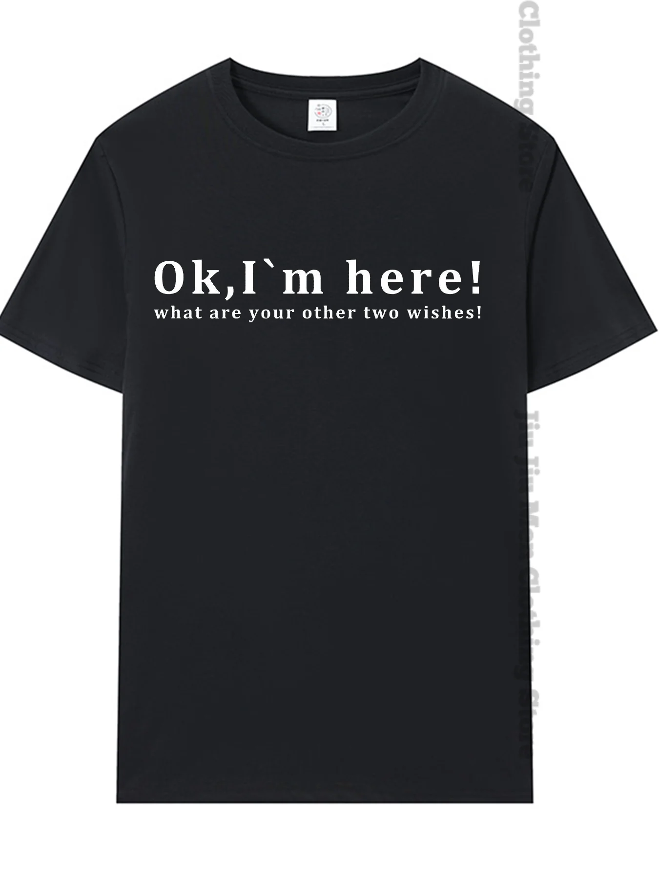 Summer Men's T-Shirt fashion Fun Shirt " OK, I`M Here! "   Casual Loose Short Sleeved TShirt unisex Harajuku Tshirts Oversized T