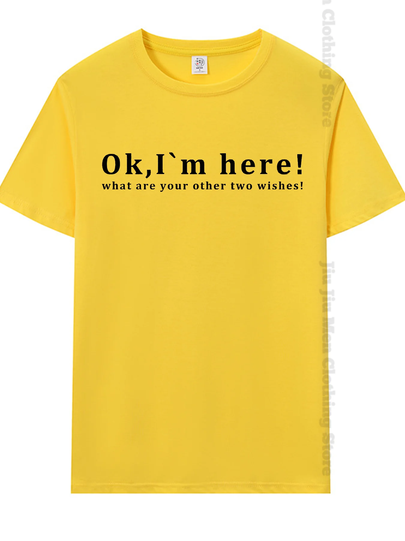 Summer Men's T-Shirt fashion Fun Shirt " OK, I`M Here! "   Casual Loose Short Sleeved TShirt unisex Harajuku Tshirts Oversized T