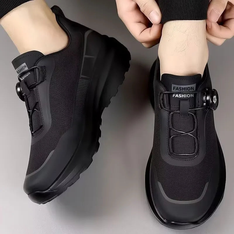 Men's Shoes 2025 Spring Platform Rotating Button Sports Trendy Shoes Men's Mountaineering Outdoor Soft-soled Sports Shoes