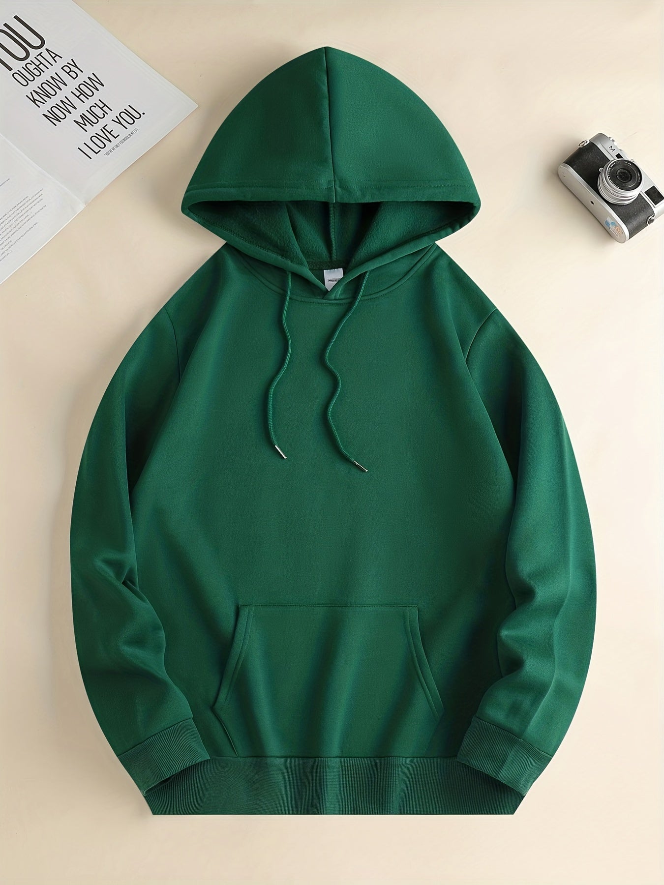 Hoodies For Men, 'Love And Peace' Graphic Print Hoodie, Men’s Casual Pullover Hooded Sweatshirt With Kangaroo Pocket For Spring Fall, As Gifts